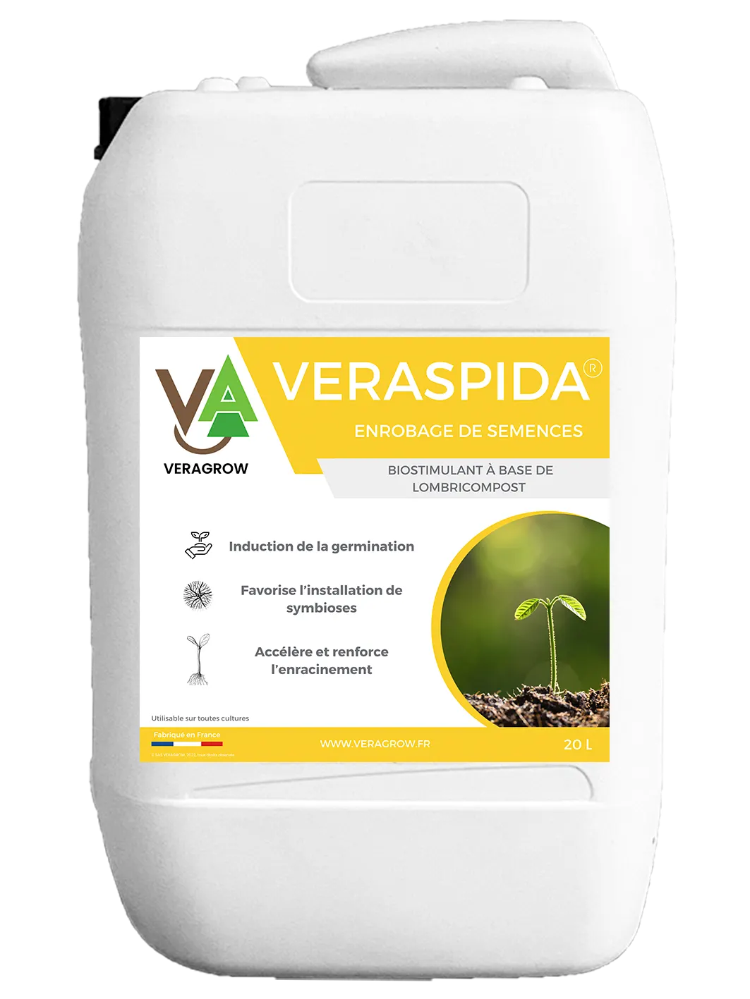 Bidon de biostimulant à enrobage de semences