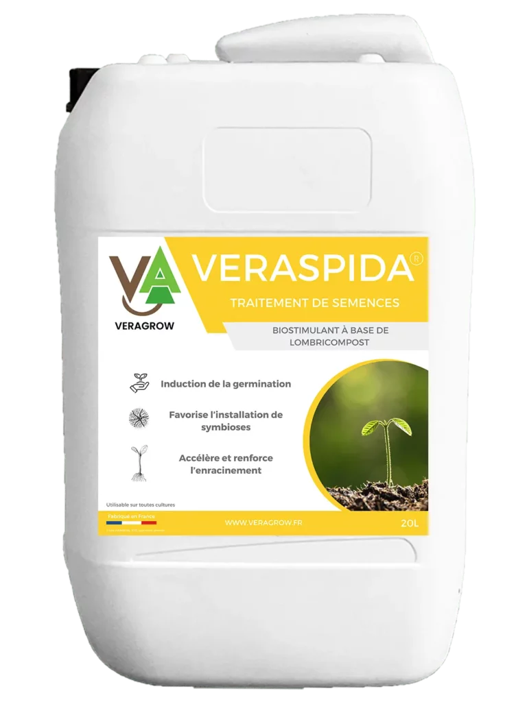 Bidon de 20L de biostimulant à base de lombricompost de traitement de semence par enrobage