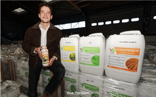 Théo Saint Martin présentant la gamme de biostimulants Veragrow.